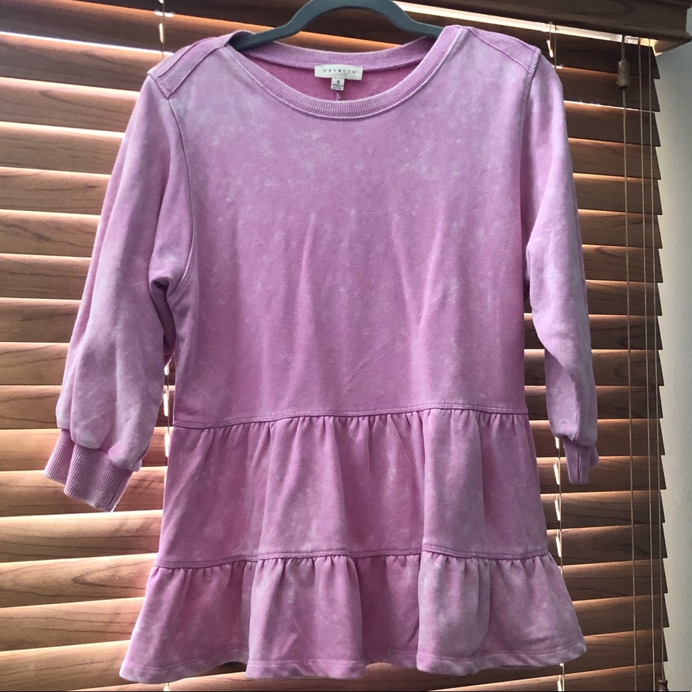Pink tiered ruffle sweatshirt